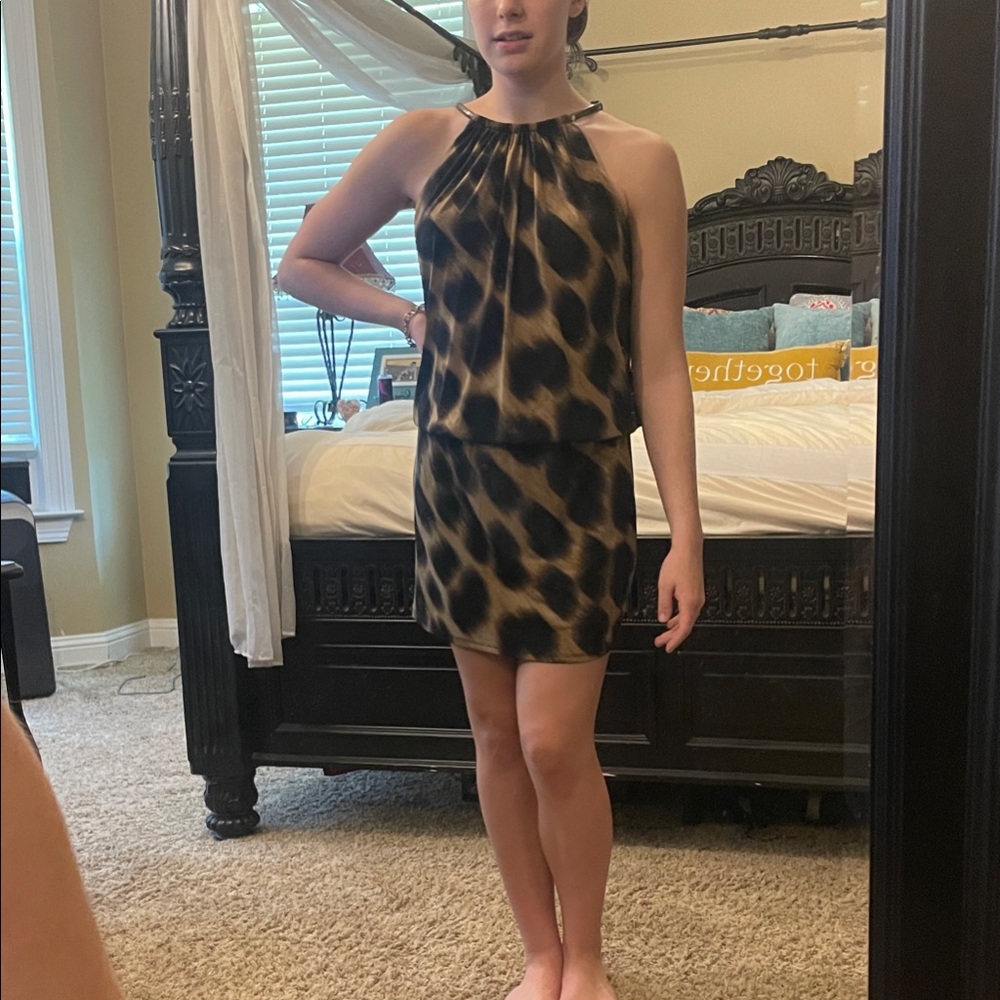 Jessica Simpson Black and Tan Dress